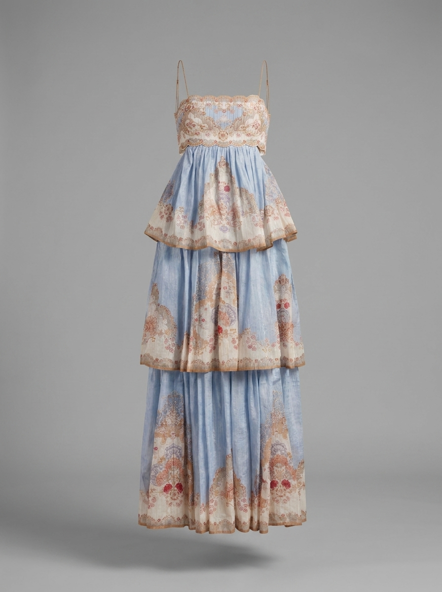 Strappy Floral Tiered Maxi Dress
