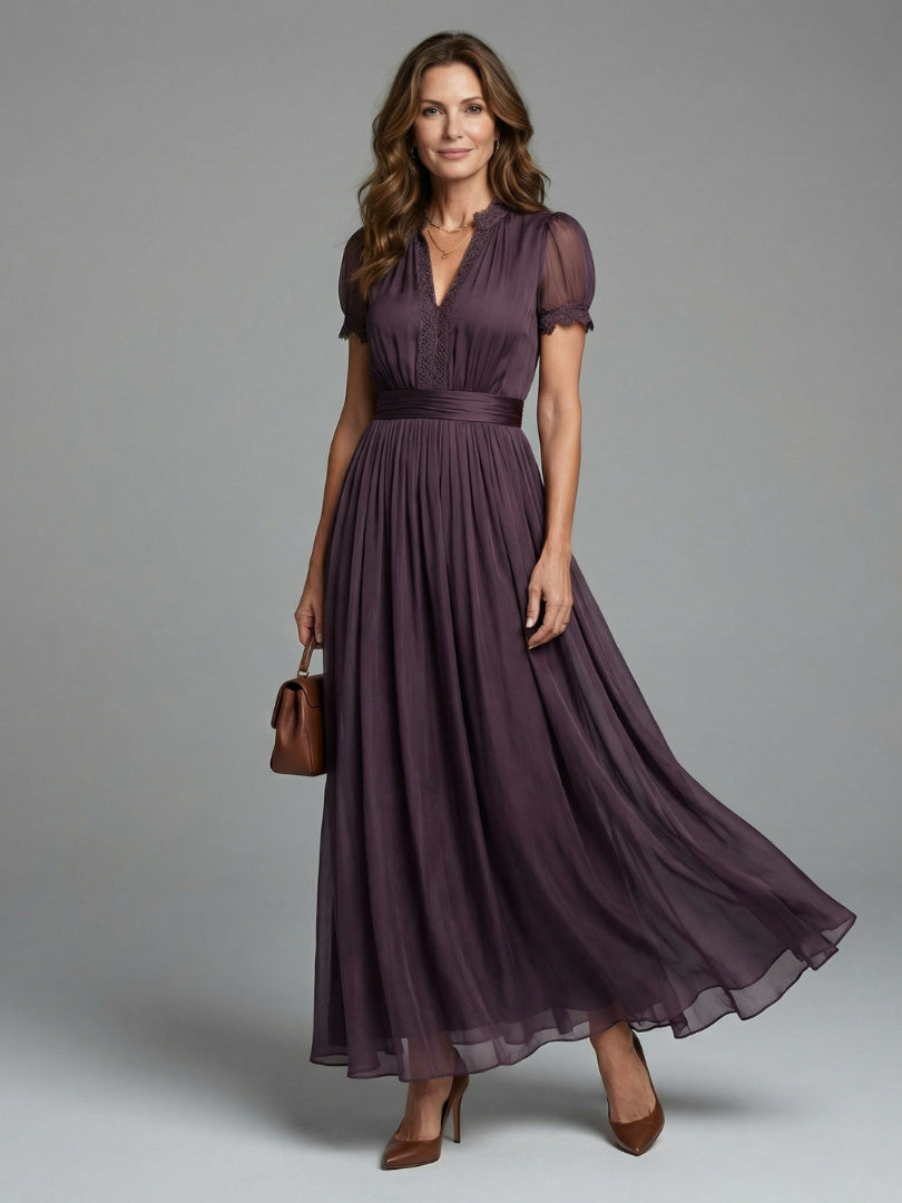 V Neck Floral Maxi Dress