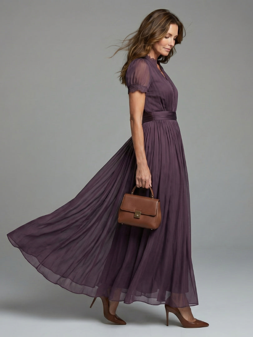 V Neck Floral Maxi Dress