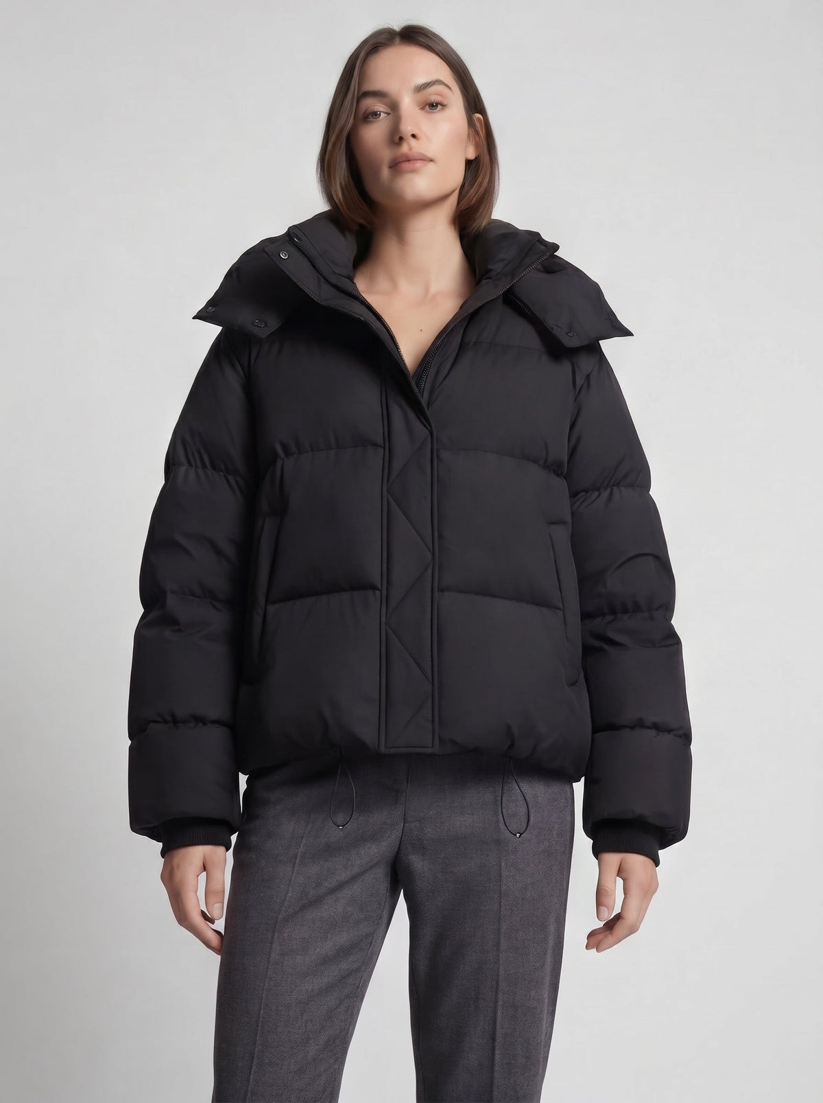 Women's Boxy Plain Puffer Jacket