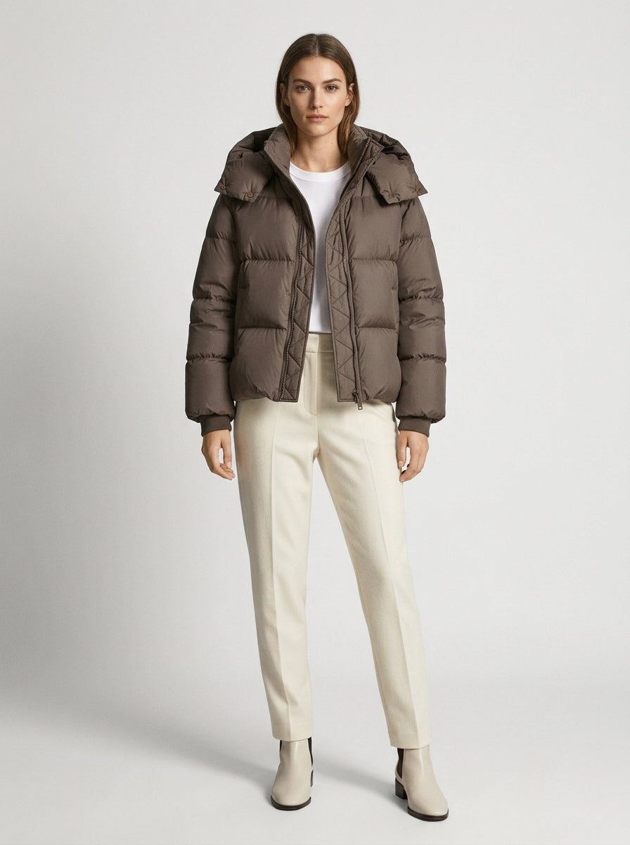Women's Boxy Plain Puffer Jacket