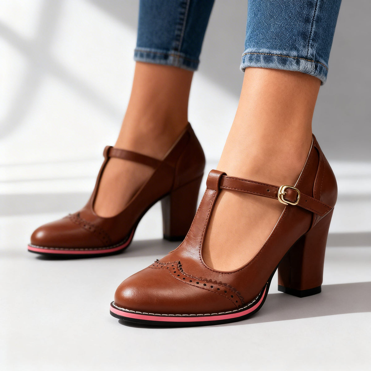 Women's Buckle Heel and Brogue Set