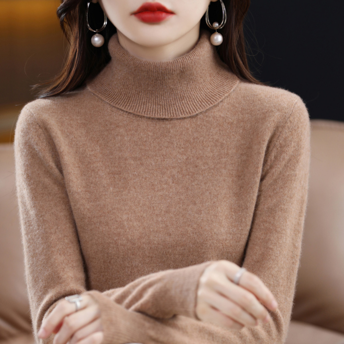 Women's Cashmere Turtleneck Jumper