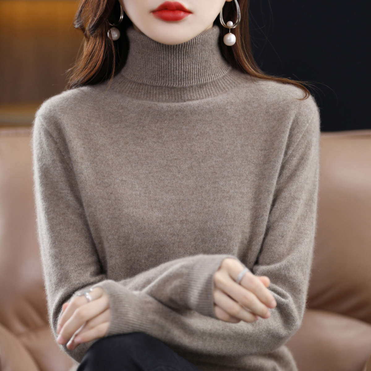 Women's Cashmere Turtleneck Jumper