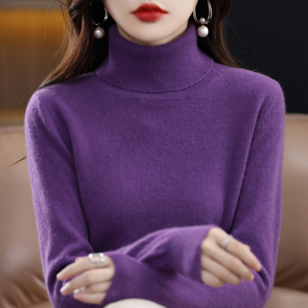 Women's Cashmere Turtleneck Jumper