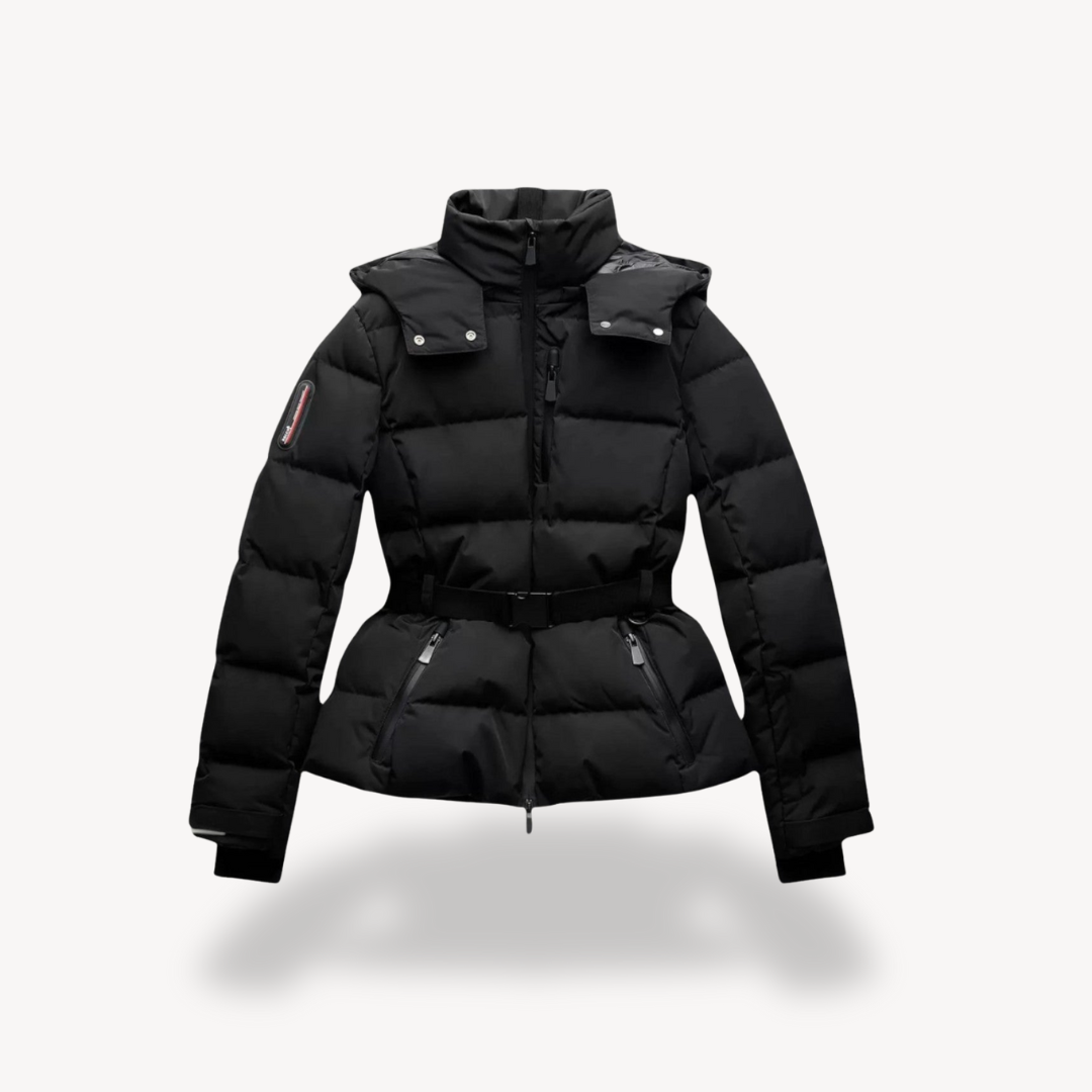 Women's Collared Belted Puffer Jacket