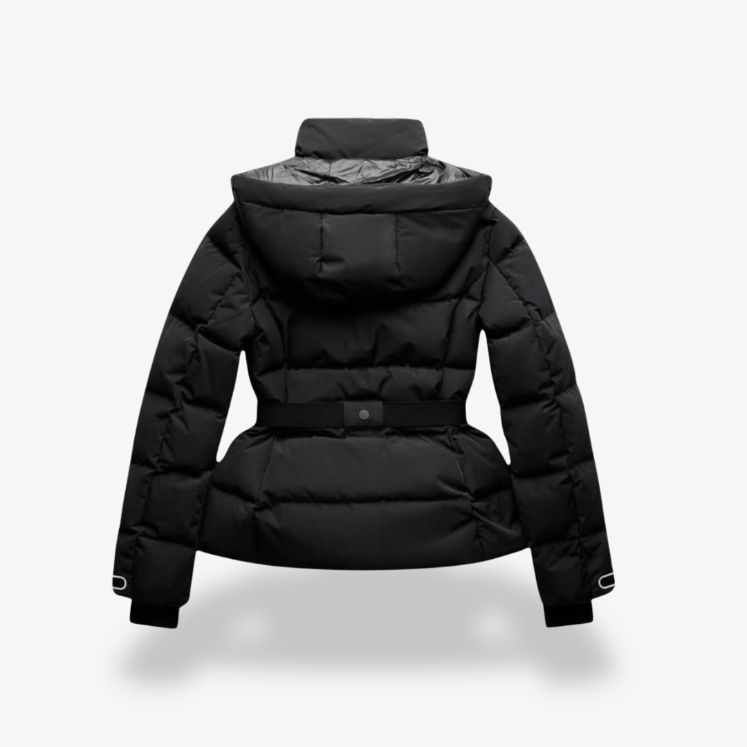 Women's Collared Belted Puffer Jacket