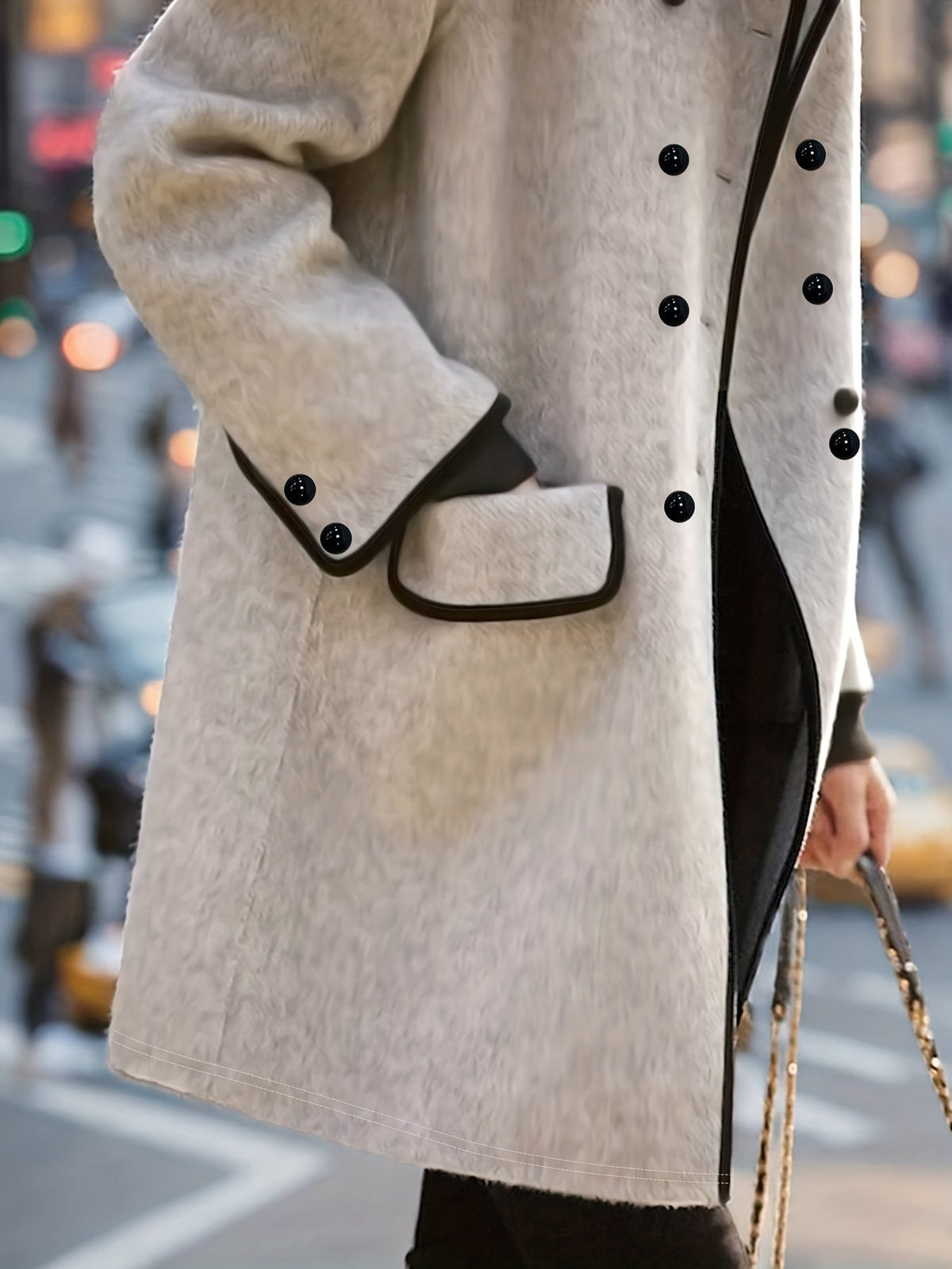 Women's Collared Double Breasted Midi Coat
