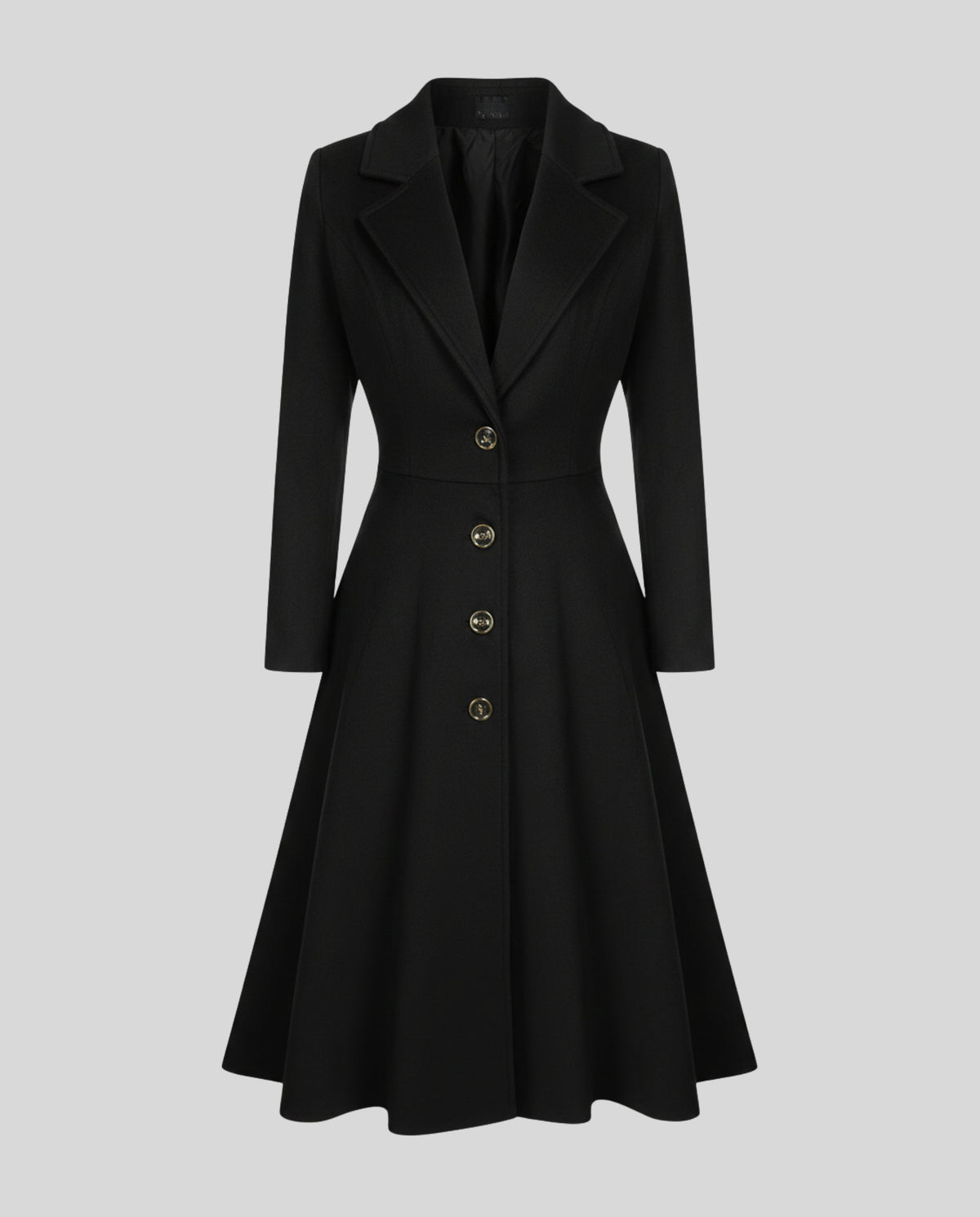Women's Collared Single Breasted A-Line Coat