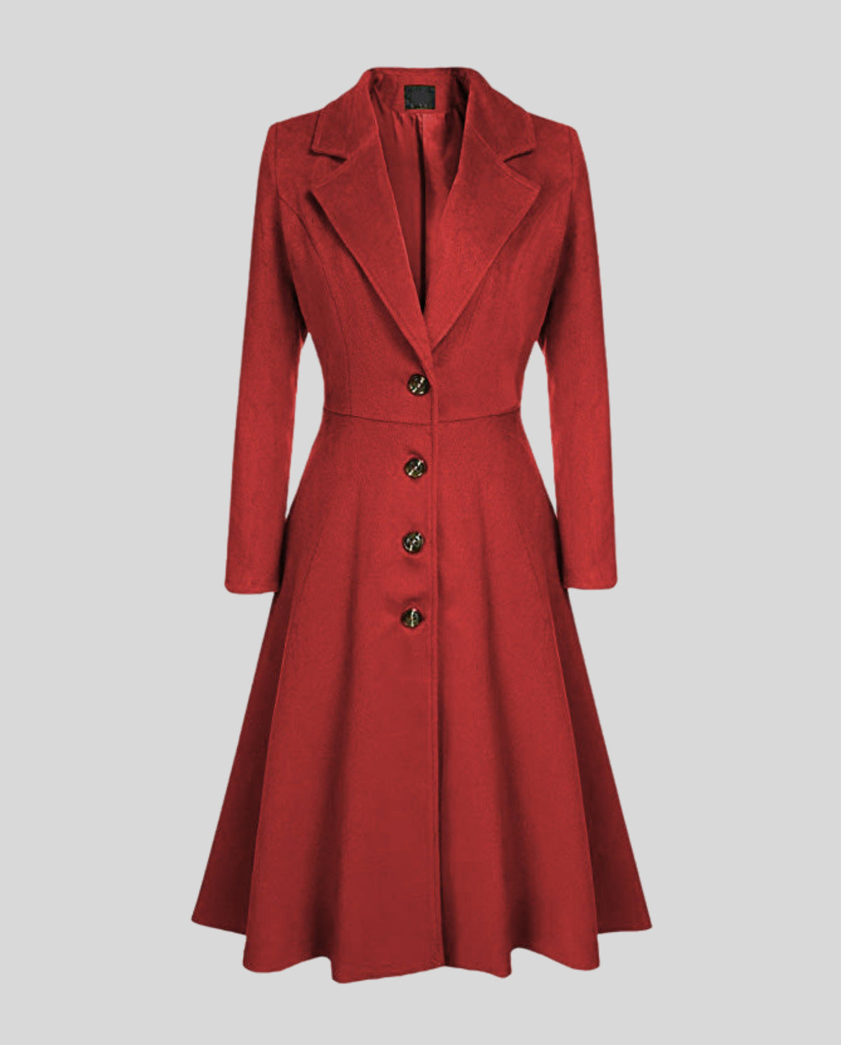Women's Collared Single Breasted A-Line Coat