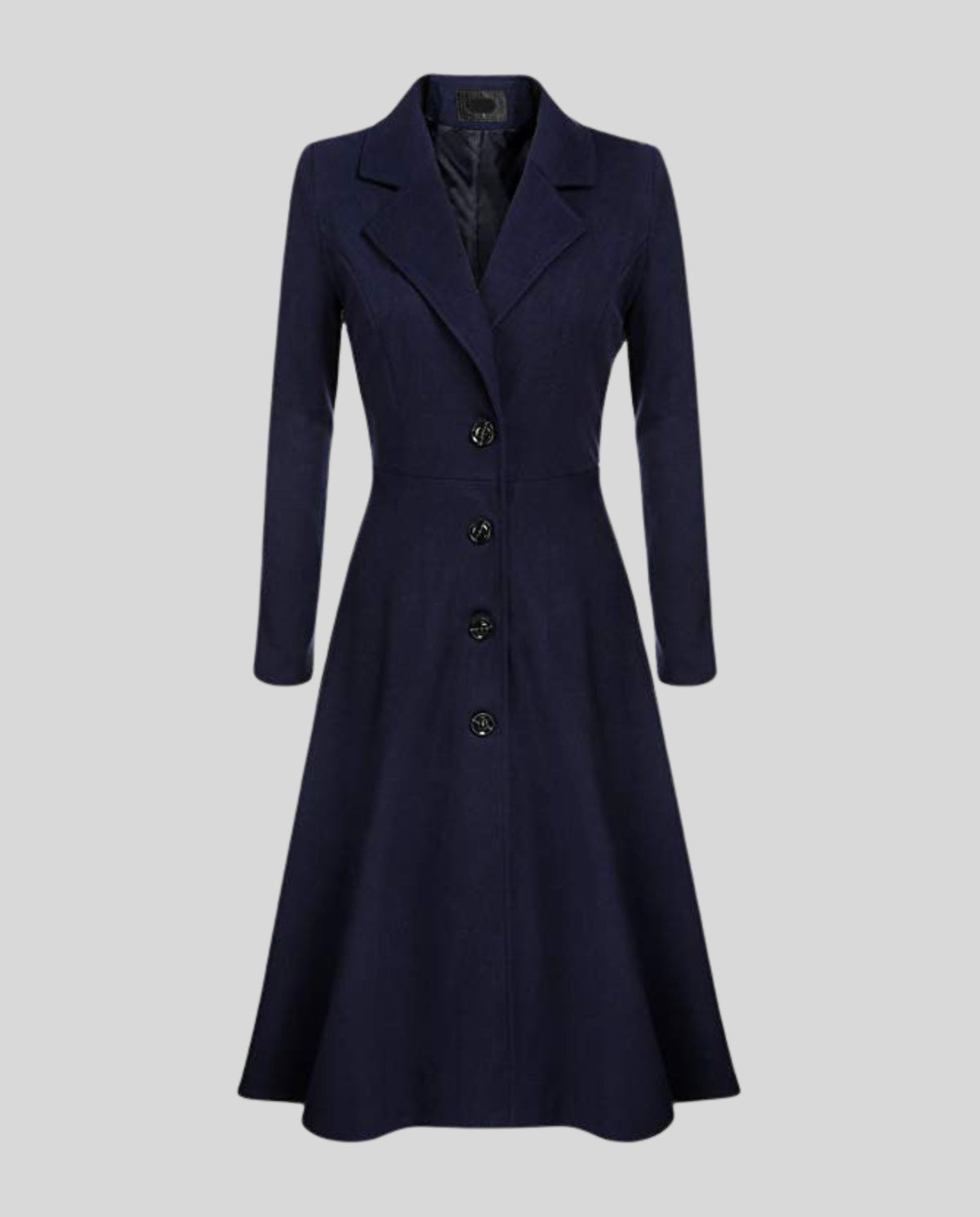 Women's Collared Single Breasted A-Line Coat