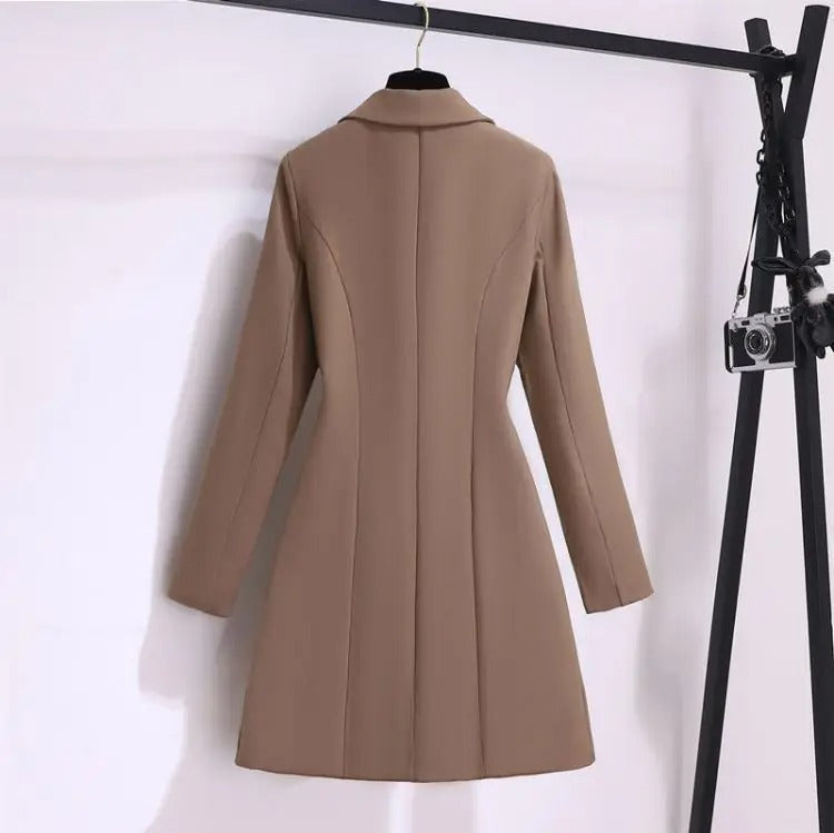 Women's Collared Tie Blazer Coat