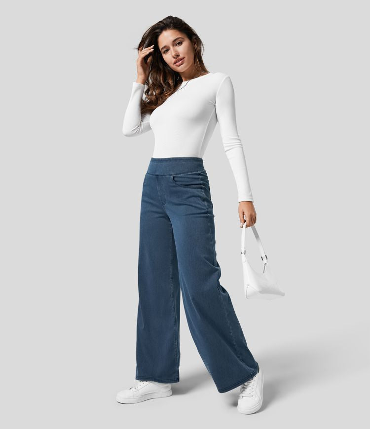 Women's Comfortable High Wide Leg Jeans