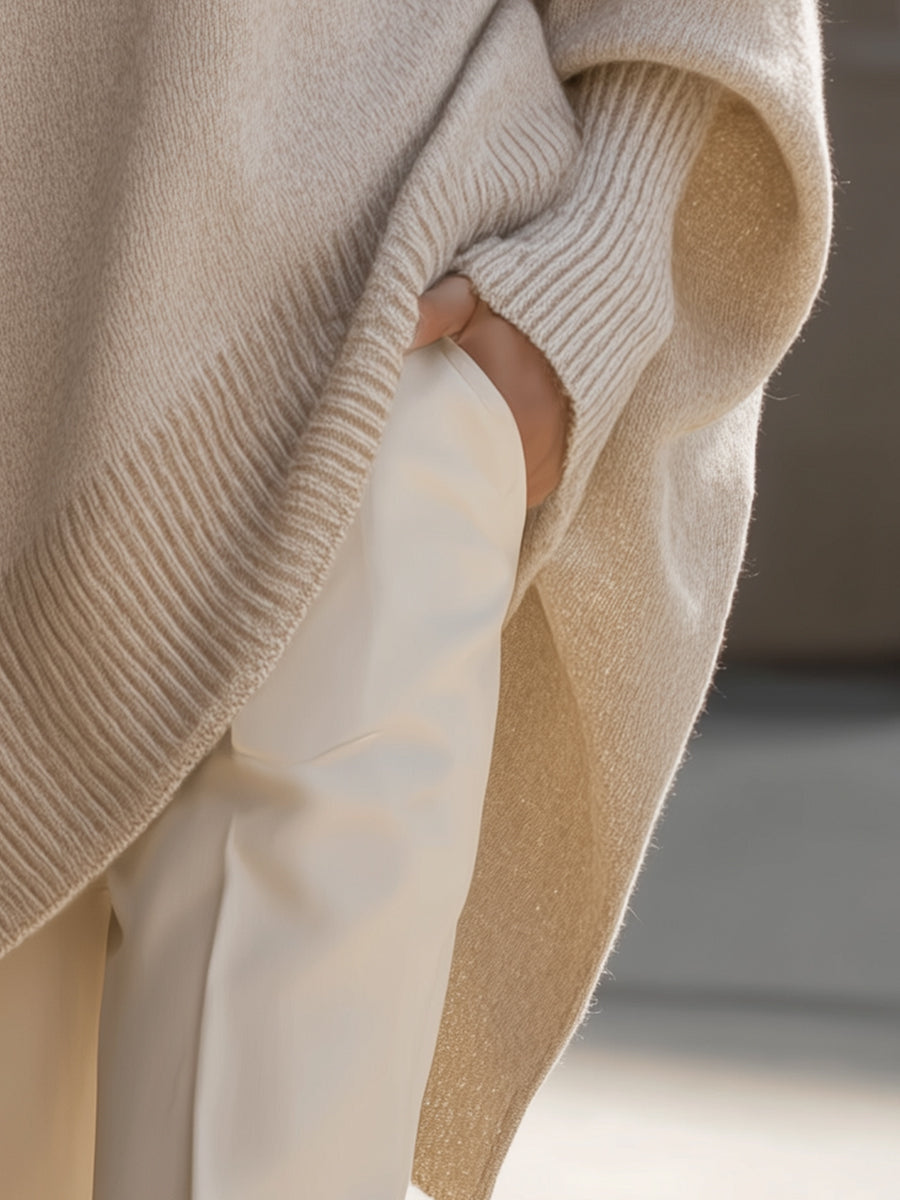 Women's Crew Neck Plain Oversized Jumper
