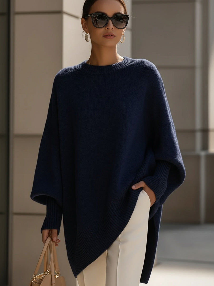 Women's Crew Neck Plain Oversized Jumper