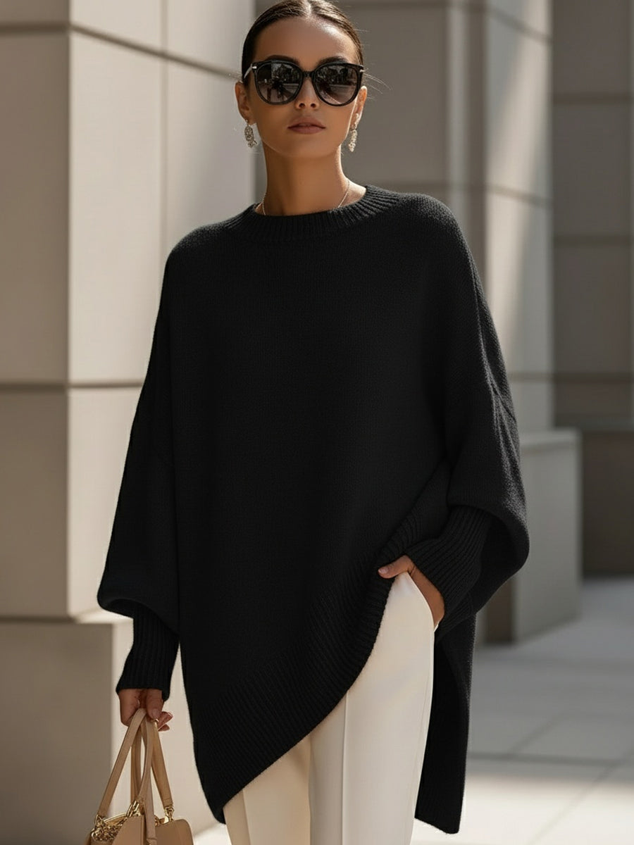Women's Crew Neck Plain Oversized Jumper