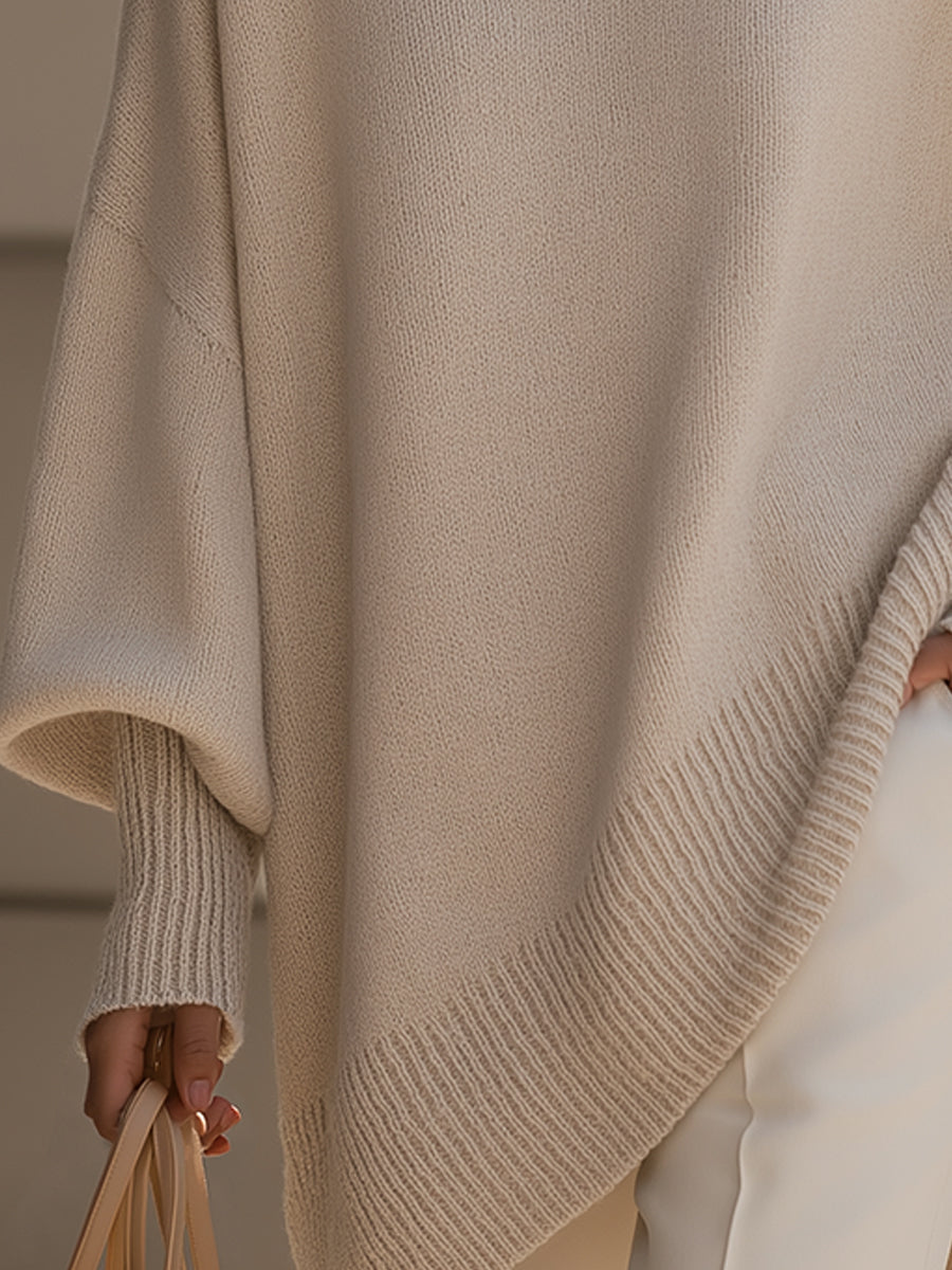 Women's Crew Neck Plain Oversized Jumper