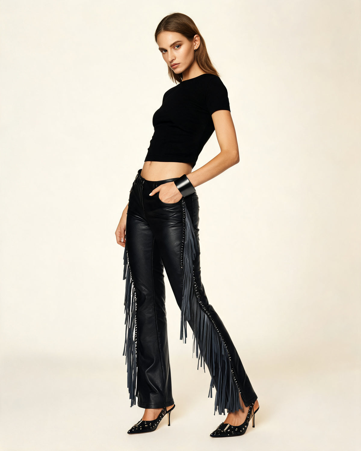 Women's Faux Leather Trousers