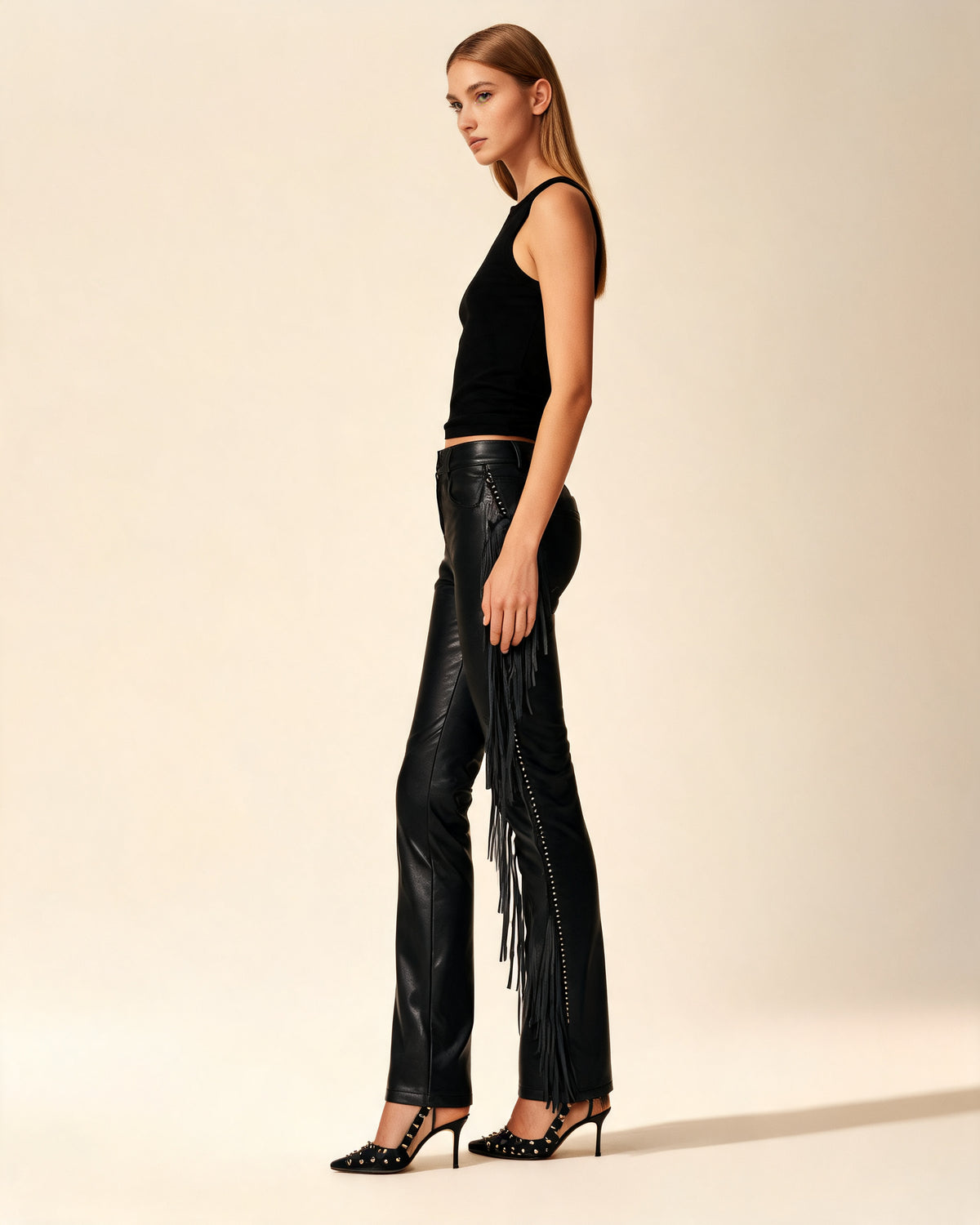 Women's Faux Leather Trousers