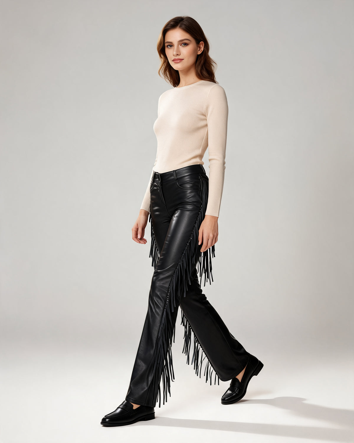 Women's Faux Leather Trousers
