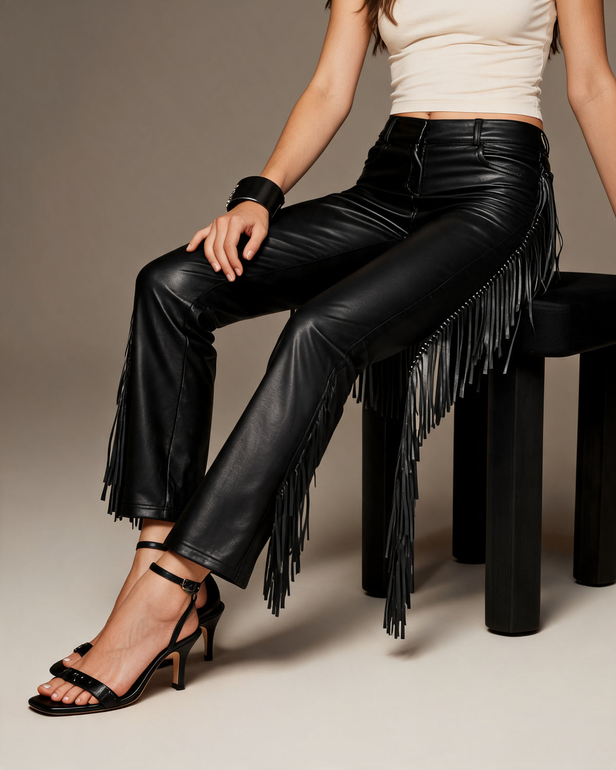 Women's Faux Leather Trousers