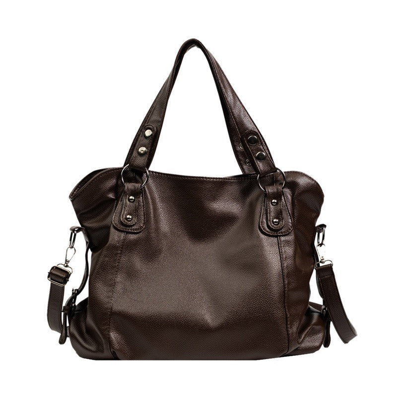 Women's Faux Leather Zip Shoulder Bag