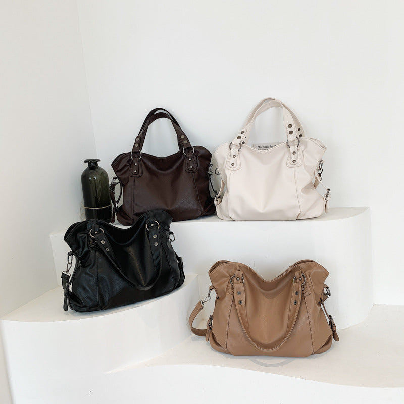 Women's Faux Leather Zip Shoulder Bag