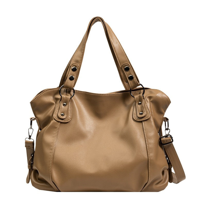 Women's Faux Leather Zip Shoulder Bag