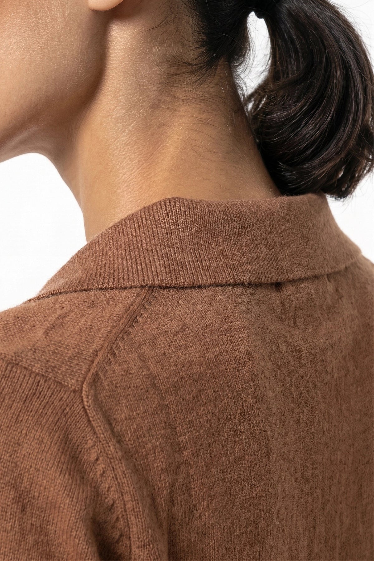 Women's Fitted Fine Knit Polo Jumper
