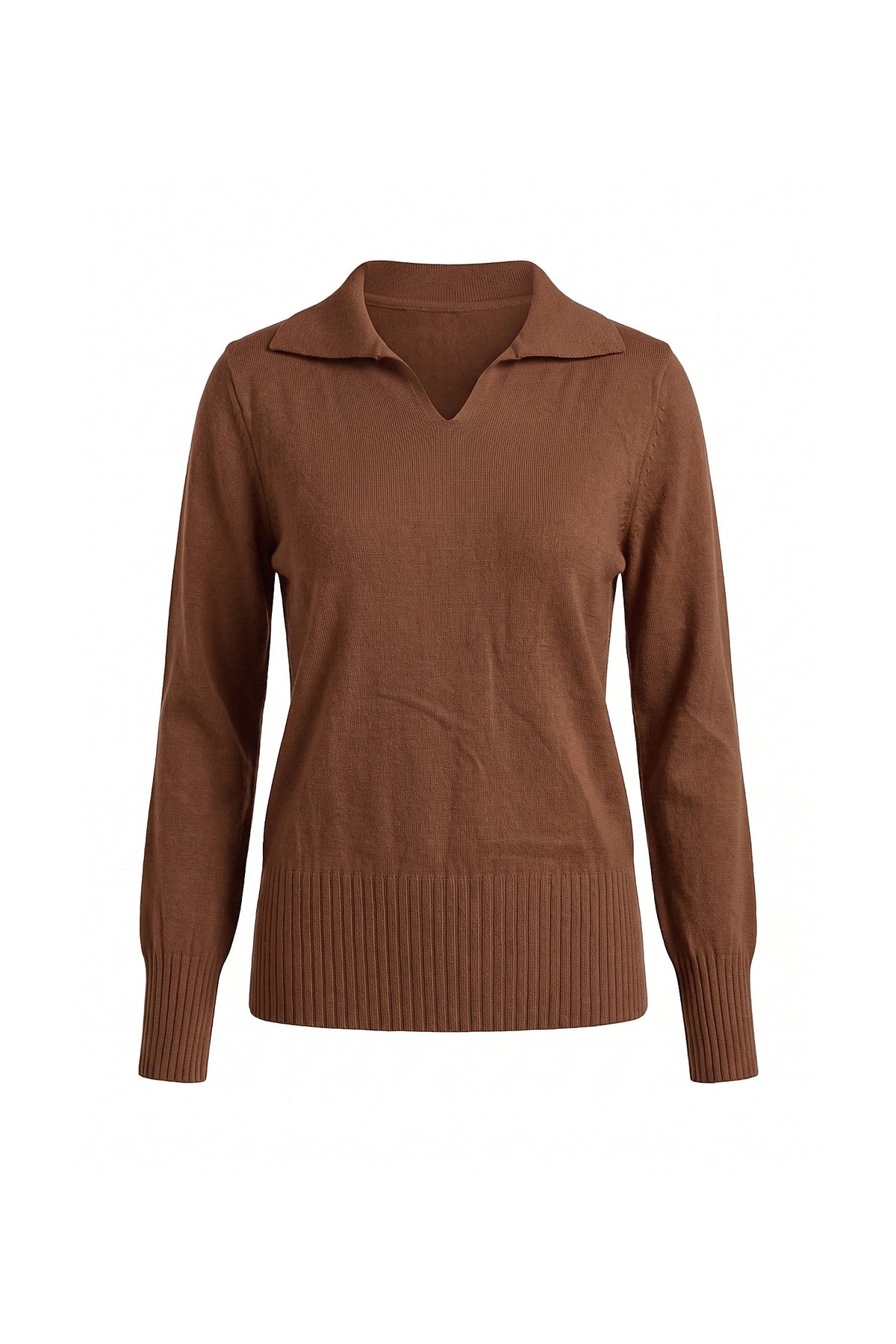 Women's Fitted Fine Knit Polo Jumper