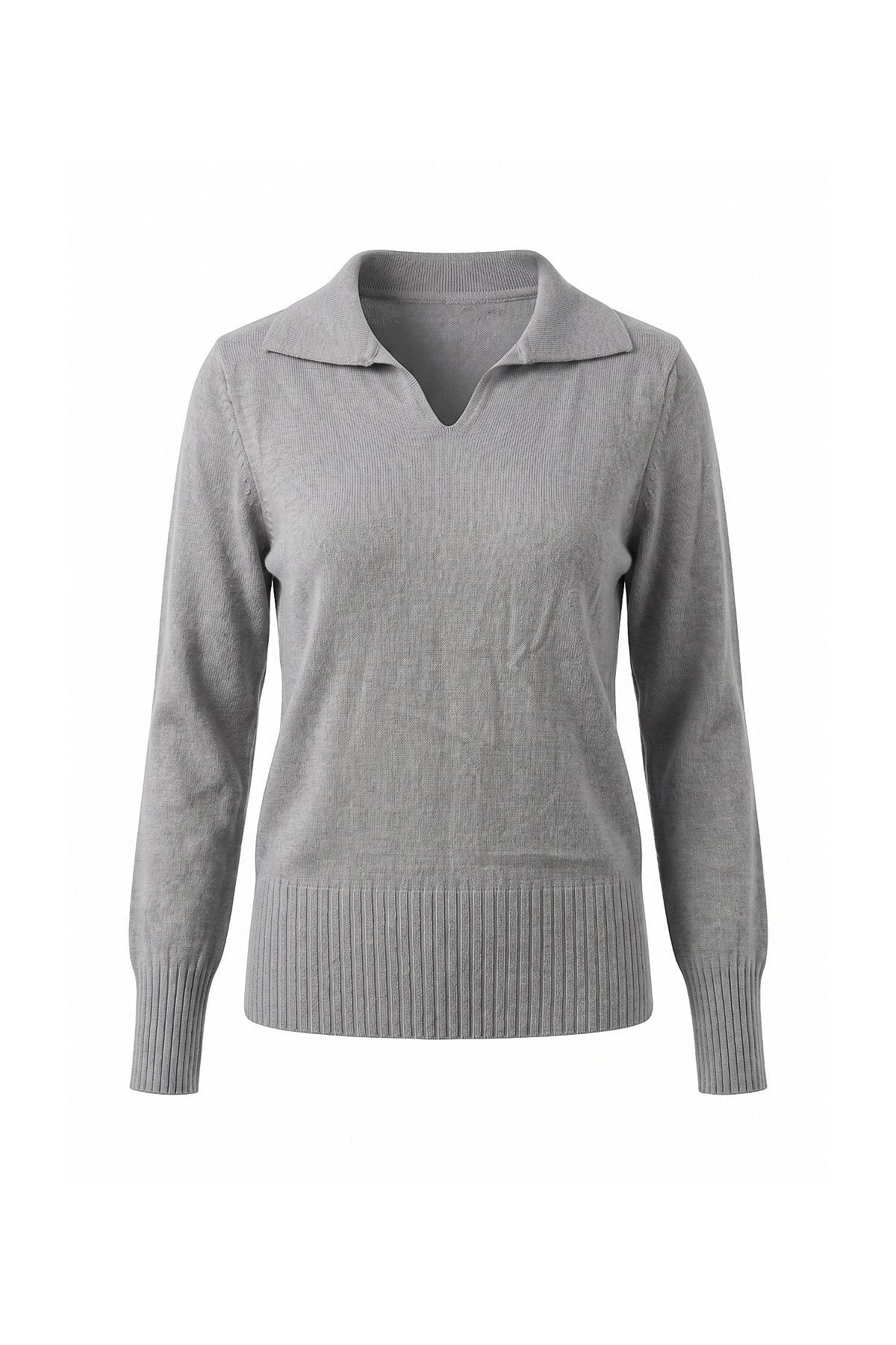Women's Fitted Fine Knit Polo Jumper