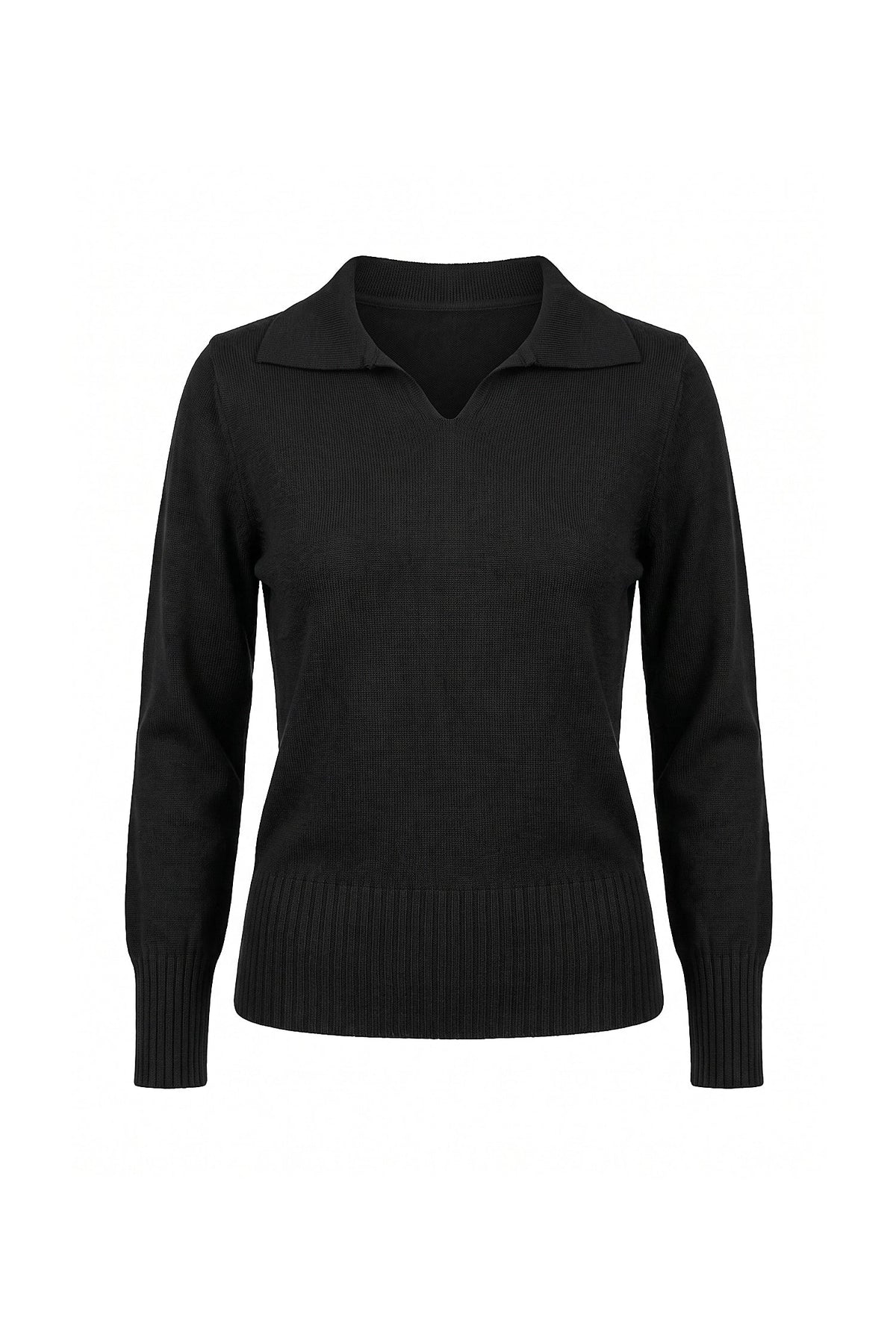 Women's Fitted Fine Knit Polo Jumper