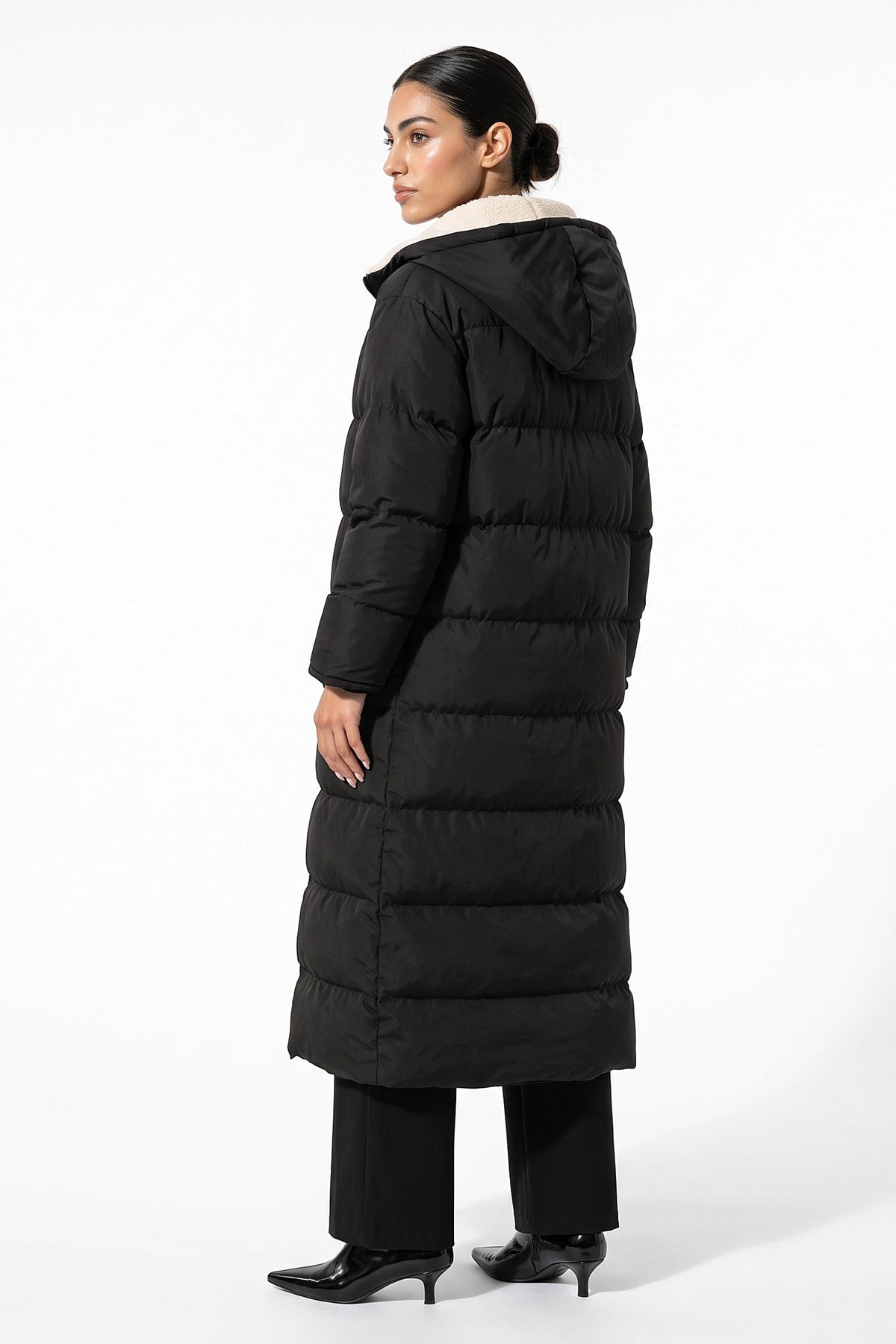 Women's Full Length Hooded Long Puffer Coat