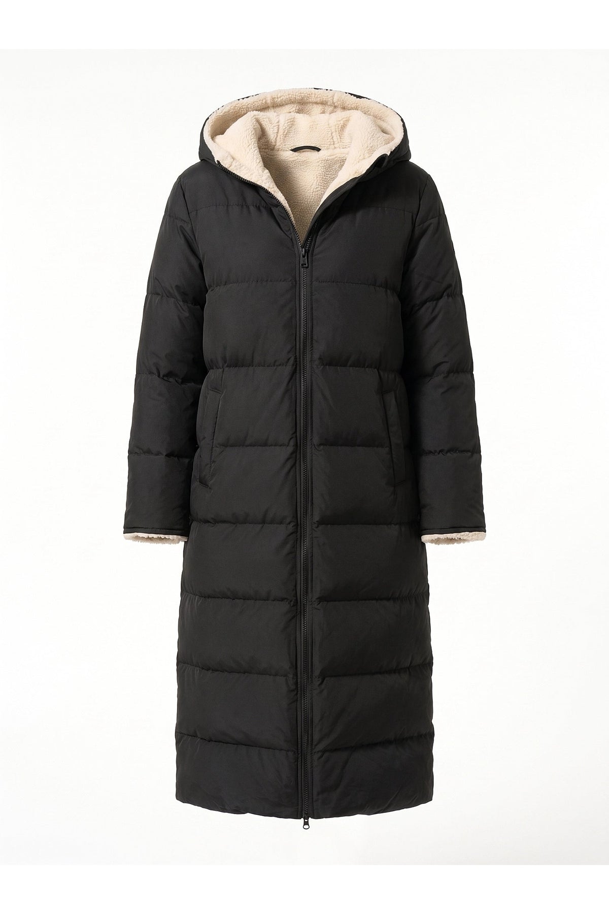 Women's Full Length Hooded Long Puffer Coat