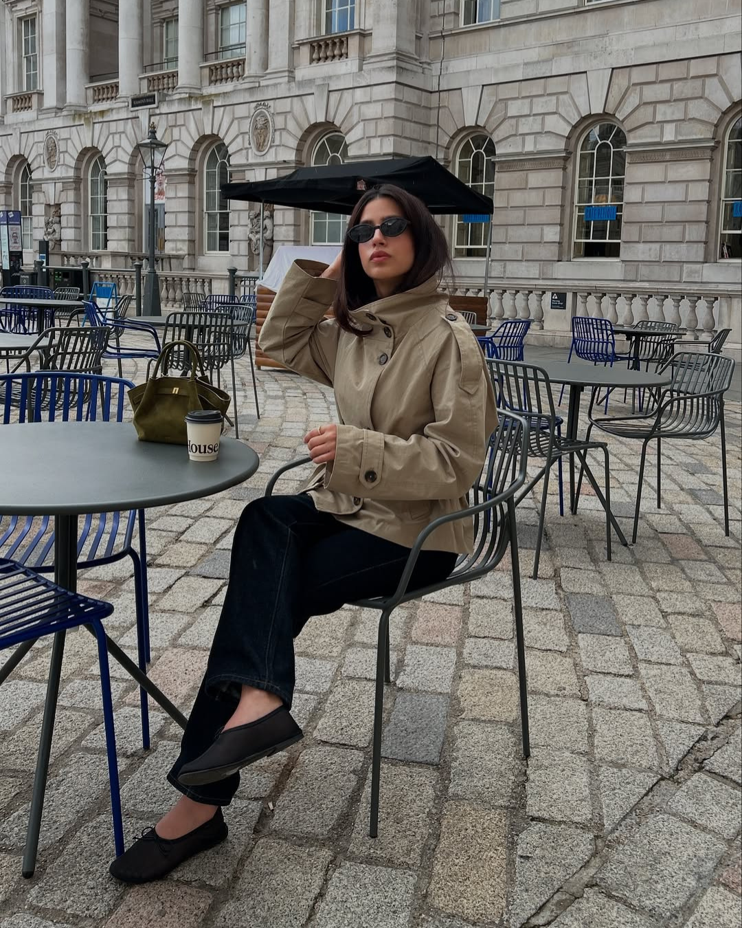 Women's Funnel Neck Cropped Trench Coat