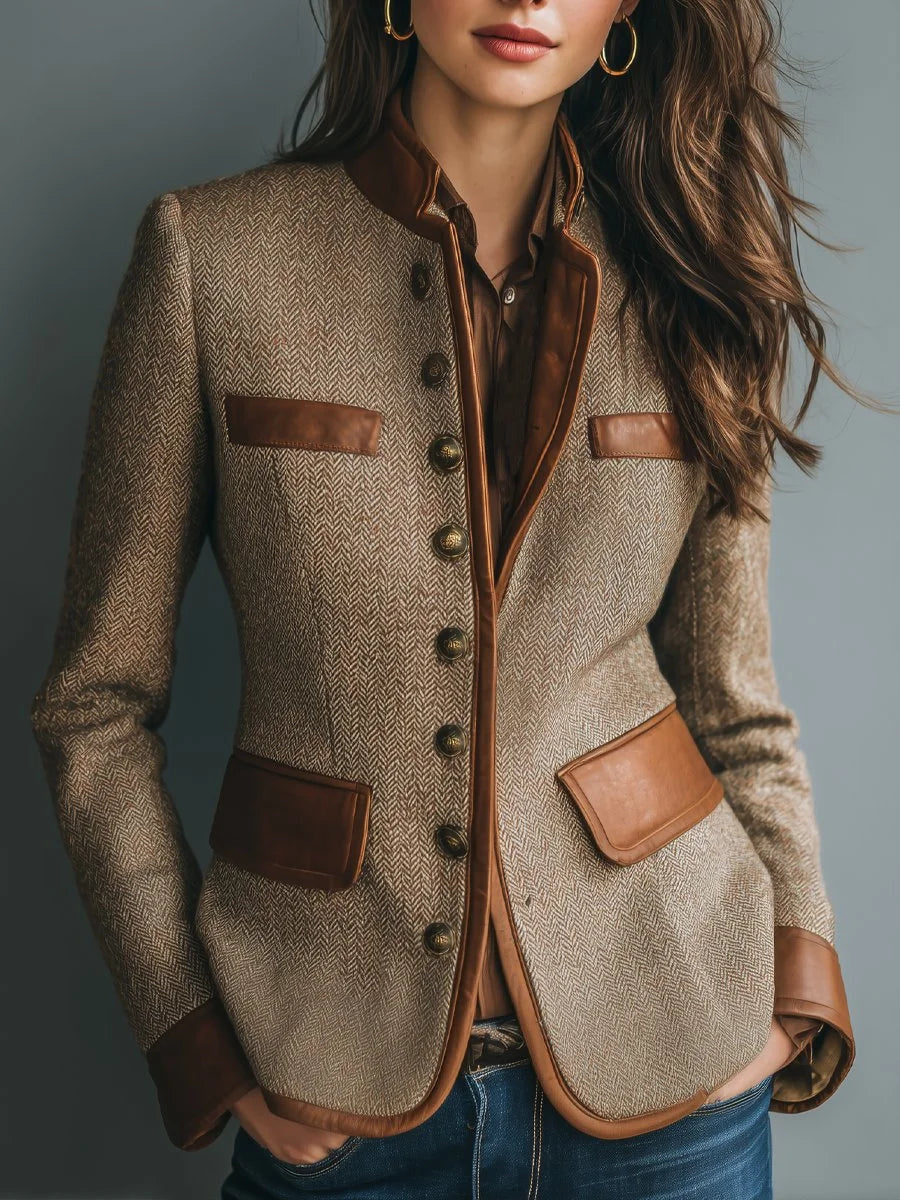 Women's Herringbone Tweed Blazer