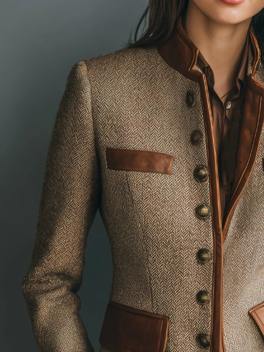 Women's Herringbone Tweed Blazer