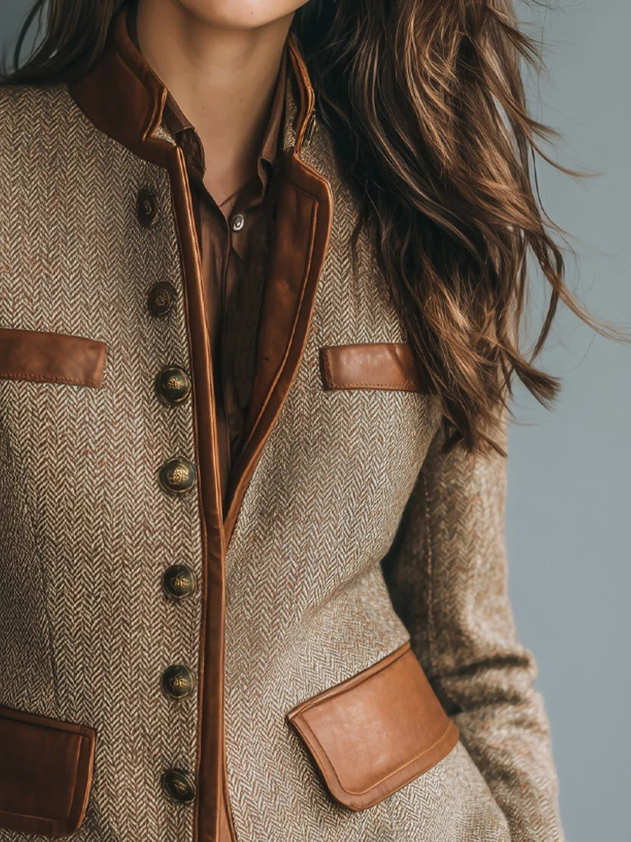 Women's Herringbone Tweed Blazer