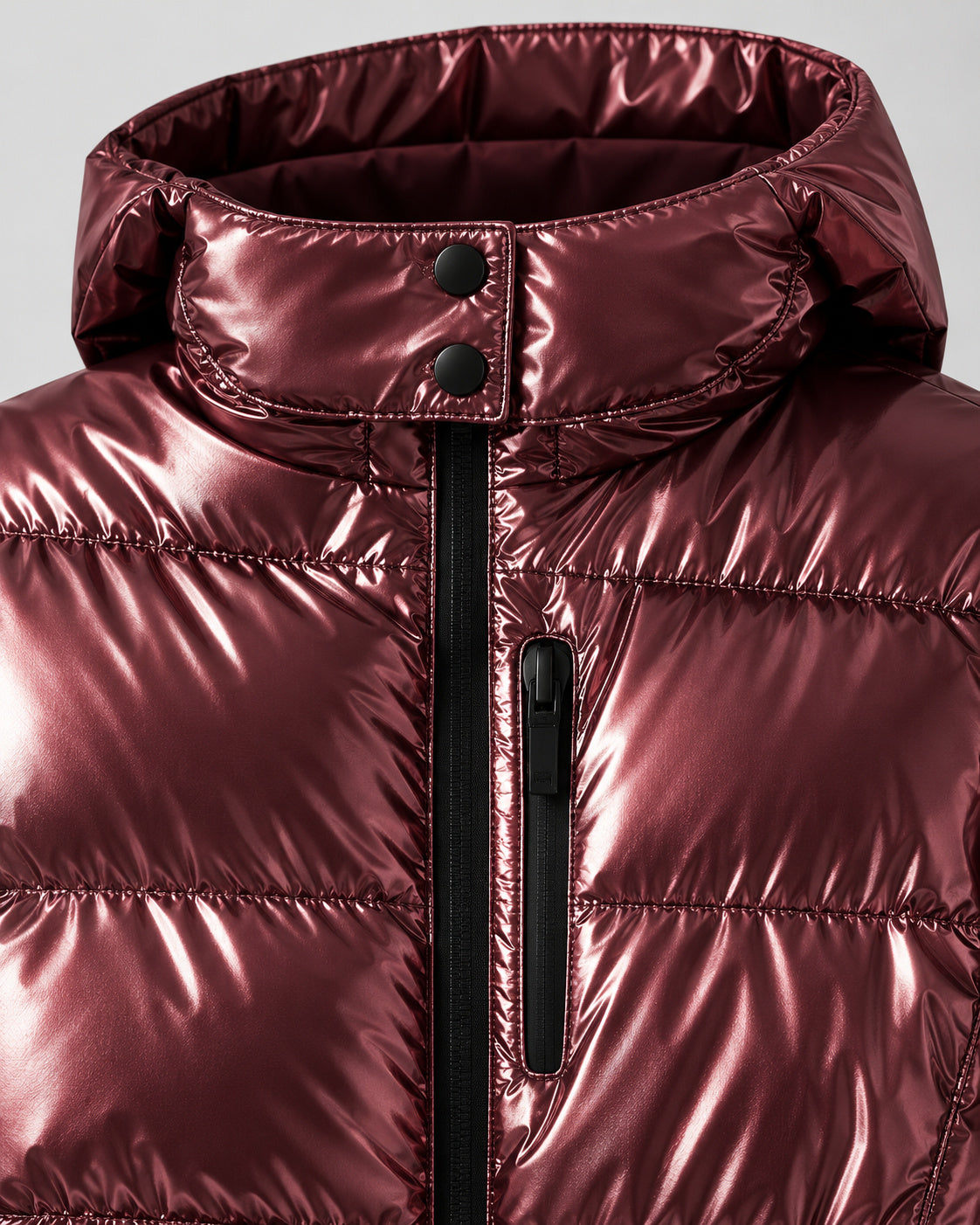 Women's High Collar Belted Hooded Puffer Jacket