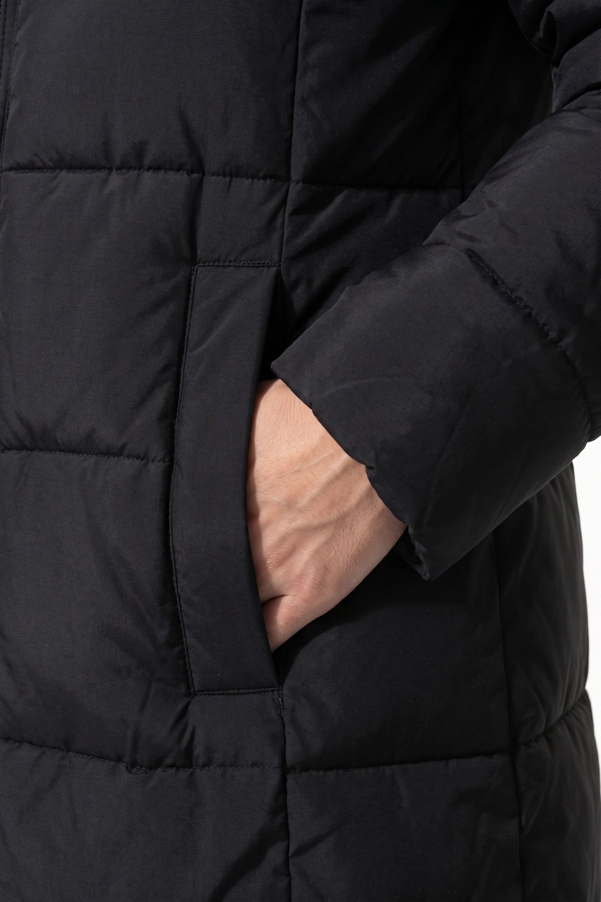 Women's High Collar Hooded Long Puffer Coat