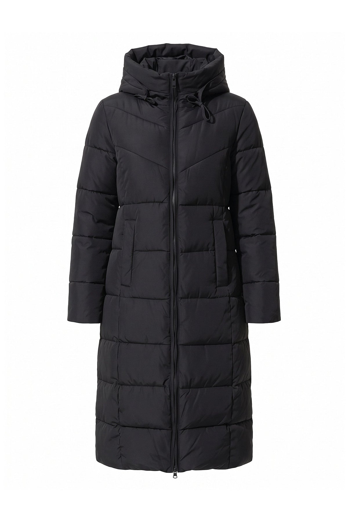 Women's High Collar Hooded Long Puffer Coat
