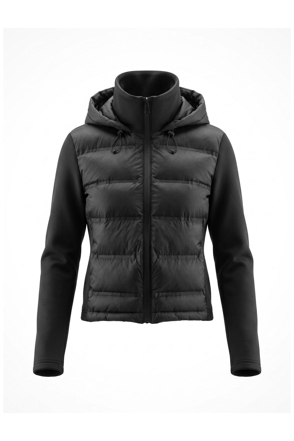 Women's High Neck Quilted Hooded Puffer Jacket