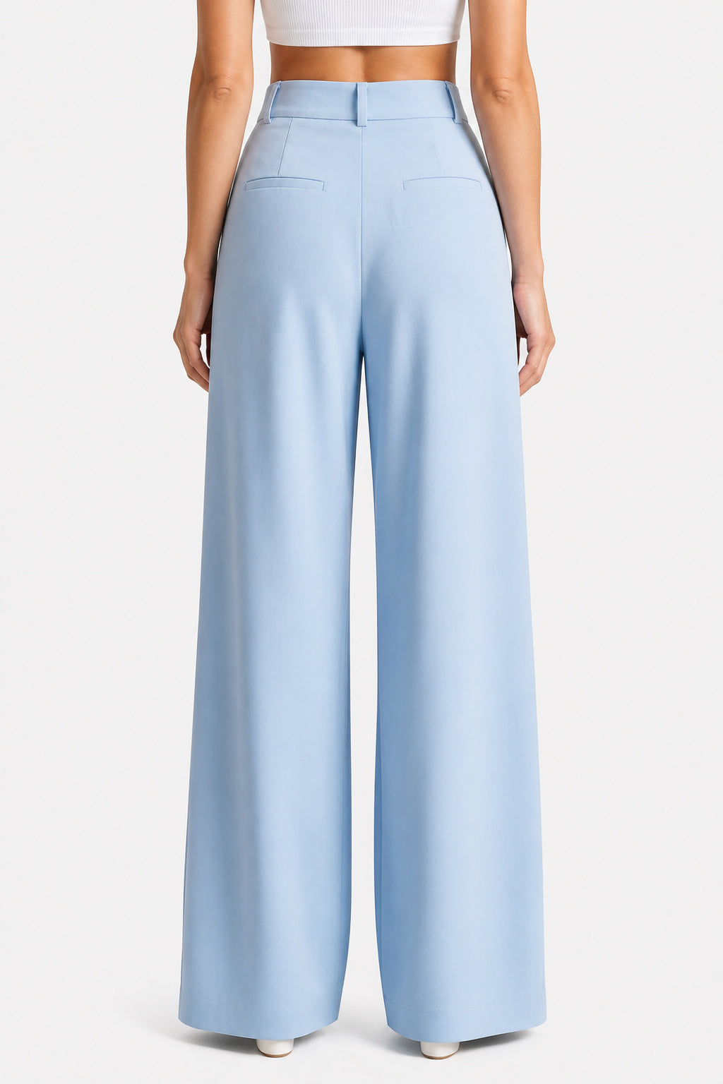 Women's High Waist Pleated Wide Leg Trousers