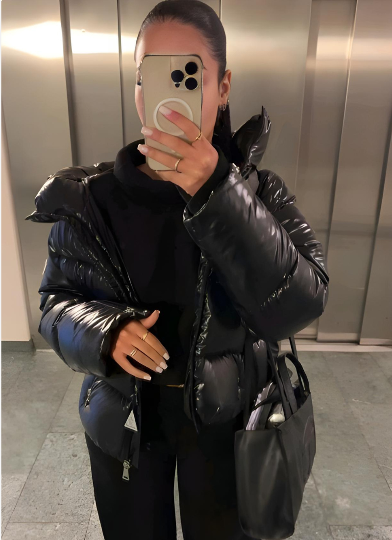 Women's Hooded Plain Puffer Jacket