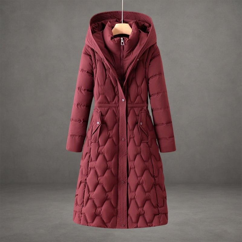 Women's Hooded Quilted Long Down Puffer Coat
