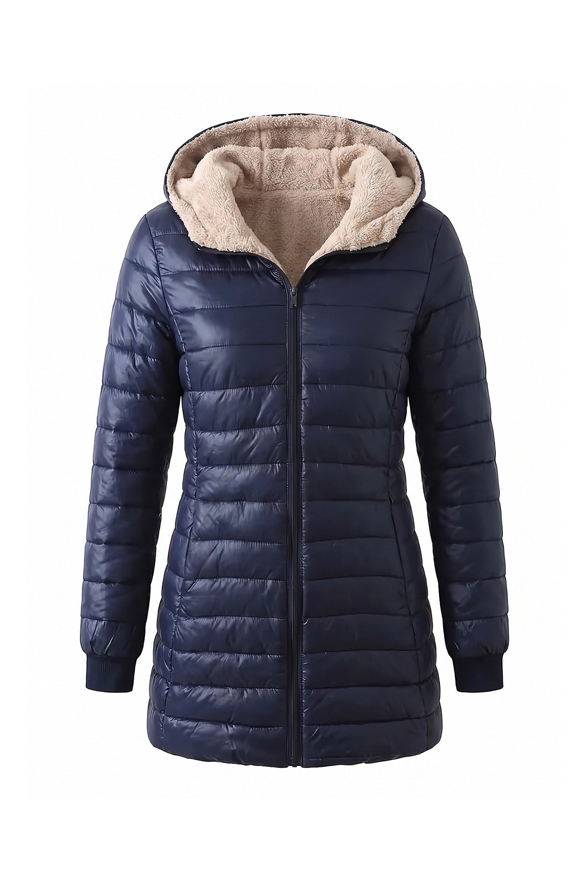 Women's Hooded Quilted Long Puffer Coat