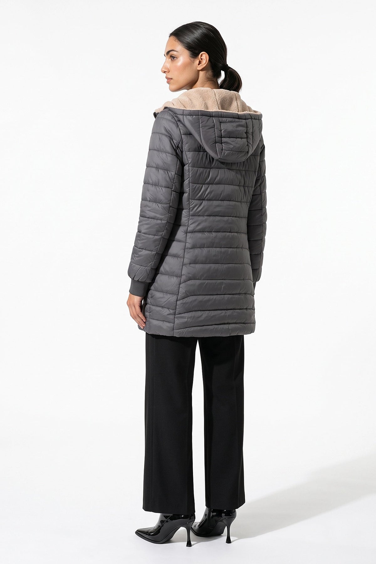 Women's Hooded Quilted Long Puffer Coat