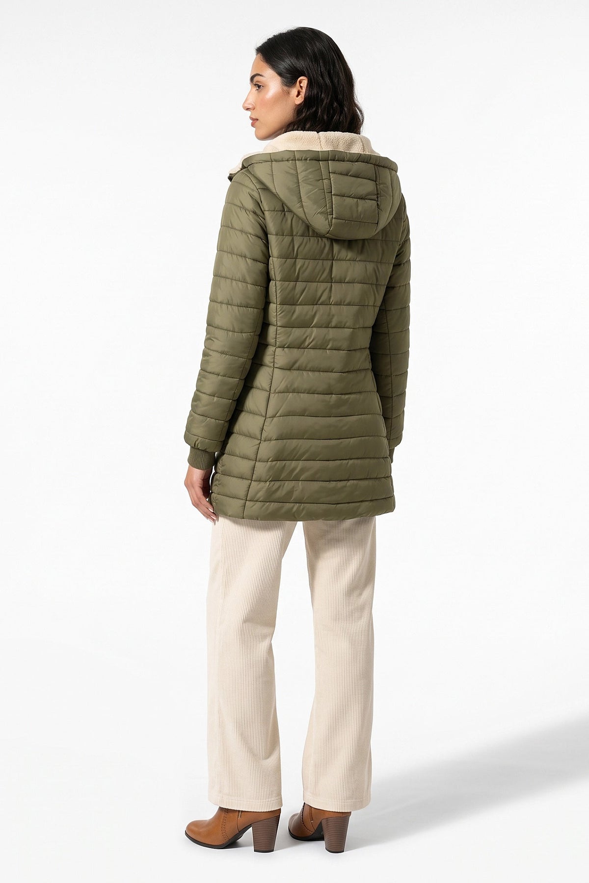 Women's Hooded Quilted Long Puffer Coat