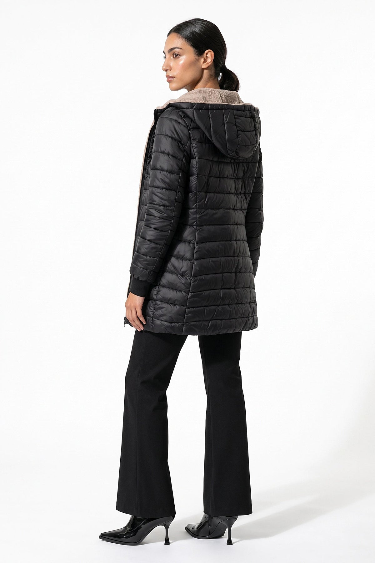 Women's Hooded Quilted Long Puffer Coat