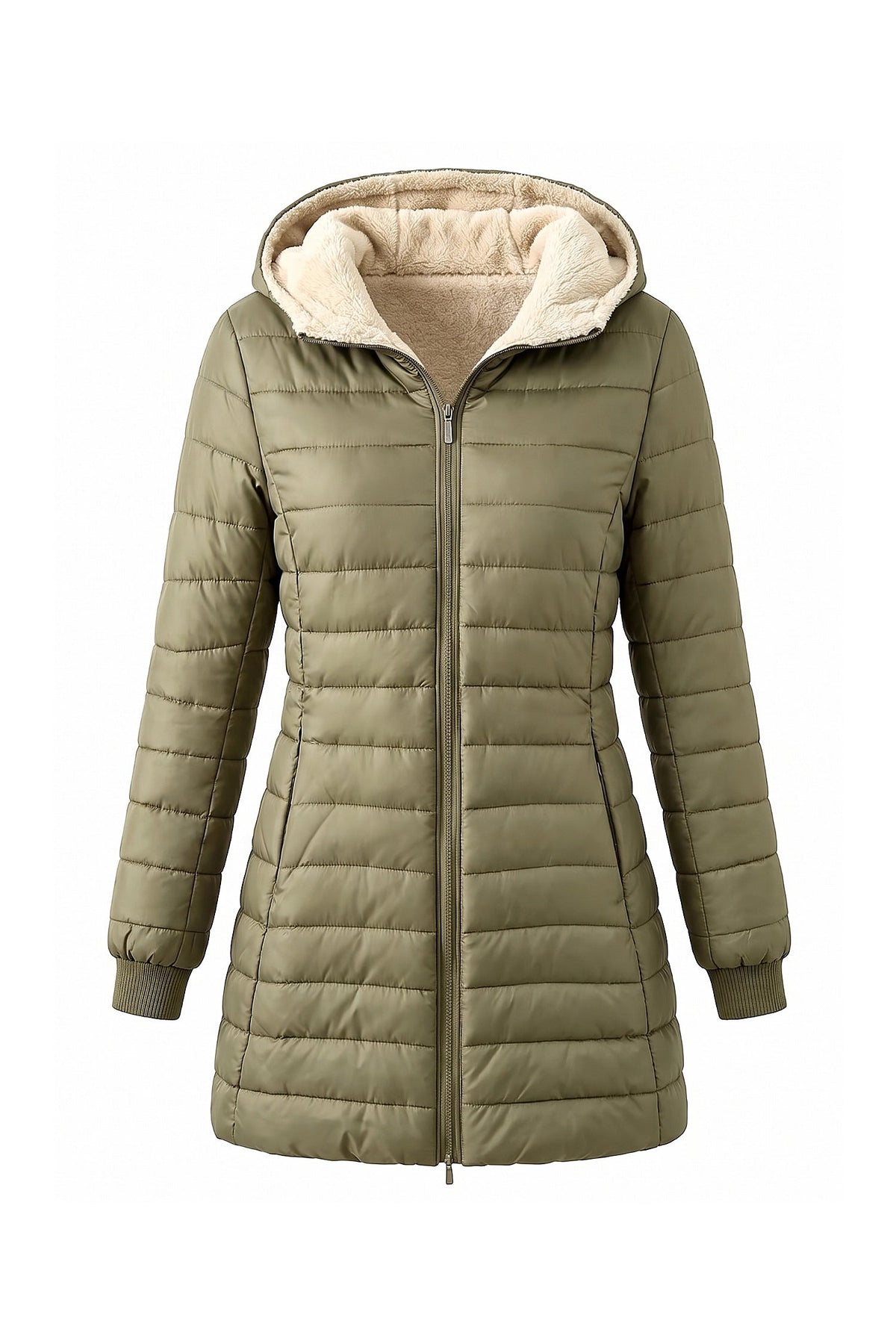 Women's Hooded Quilted Long Puffer Coat